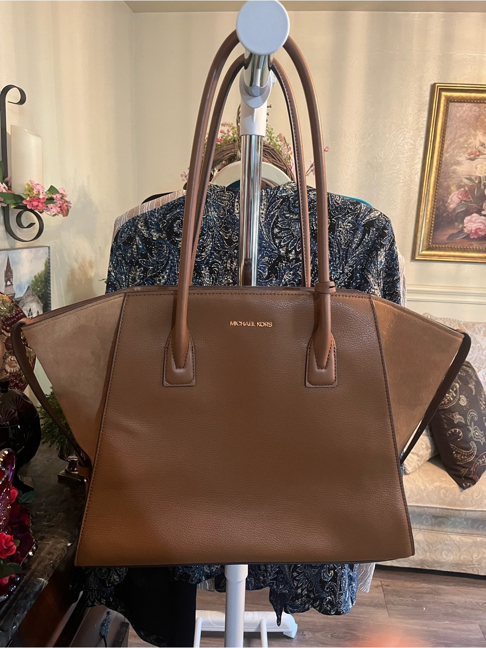 Michael Kors Brown Leather & Suede Tote